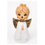 Vintage Ceramic White & Gold Christmas Angel