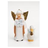 Porcelain Angel Ornament With Lamb