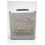 Embossed Train Motif Metal Carrying Case