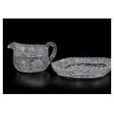 Cut Crystal Creamer & Dish Set