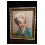 Framed Woman Portrait With Ornate Frame