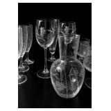 Etched Floral Glassware Set