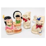 Japan-Marked Ceramic Figurines, 4-Piece Group