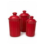 Omniware Simsbury 3-Piece Red Canister Set