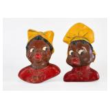 Black Americana Chalkware Wall Plaque Pair