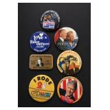 7 Political Buttons: Clinton-Gore, Perot & Events