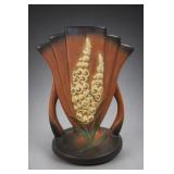 Roseville Pottery Peony Sienna Cornucopia Vase