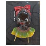 Black Americana Figural Chalkware Wall Plaque