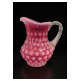 Fenton Cranberry Opalescent Coin Dot Pitcher