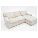 Living Spaces Cream Fabric Chaise Sectional