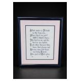 Framed Cross Stitch Friendship Poem Wall Art