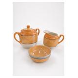 Japanese Lusterware Teapot, Creamer & Bowl Set