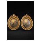Homco Pair Oval Framed Bird Wall Hangings