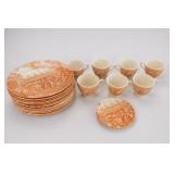 Staffordshire Ironstone Plates, Cups & Saucer Set