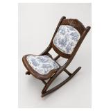 Vintage Folding Rocking Chair, Floral Upholstery