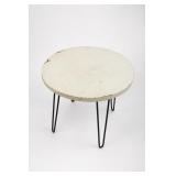 Round White Wood Coffee Table With Hairpin Legs