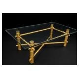 Hollywood Regency Glass Top Coffee 48x30x16.5