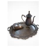 Rogers Silver-Plated Coffee Pot Set With Tray
