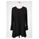 LOFT Black Long Sleeve Zip-Front Dress Size M