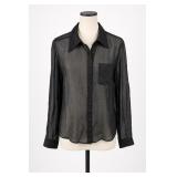 GUESS XS Black Button-Front Shirt