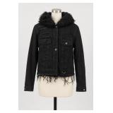Weirdos Black Jacket With Fur Collar Size S