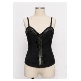 Teenage Runaway Black Studded Corset Top