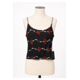 Faded Roses Barbed Wire Crop Cami Top M