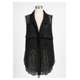 Material Girl Black Lace Vest Size S
