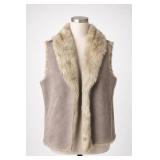 LOFT Faux Fur Trim Vest Size L