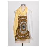 3 Scarves, Printed And Solid Colors