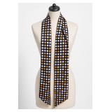 Navy Orange & White Polka Dot Scarf