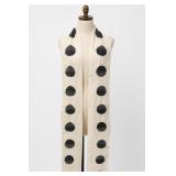 Cream And Black Polka Dot Scarf