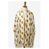 Geometric Gold & White Scarf