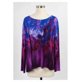 Bob Mackie Wearable Art Floral Top Size L