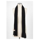 Nordstrom Black Pleated 65% Viscose Scarf