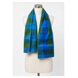 Scandinavian Blue Green Plaid Scarf
