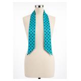 Aqua Blue Polka Dot Skinny Scarf