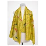 Yellow Bird Pattern Scarf
