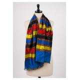 Striped Multicolor Fringed Scarf