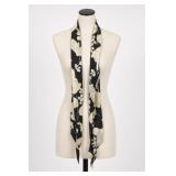 Giorgio Armani Black Floral Silk Scarf