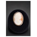 Sterling Silver Cameo Brooch Pendant
