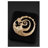 Vintage Art Nouveau Style Swirling Hair Brooch