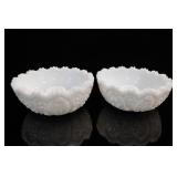 Westmoreland Paneled Grape Milk Glass Bowls, Pair