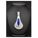 Sterling Silver Lapis Pendant, Mexico, 14.4g