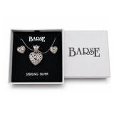 Barse Sterling Silver Heart Necklace & Earrings