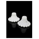 Anchor Hocking Boopie Milk Glass Candlestick Pair