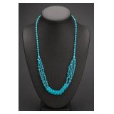 Blue Beaded Multi-Strand Necklace