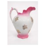 Semi Porcelain Pink Floral Pitcher