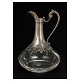 Pewter & Glass Grape Motif Decanter