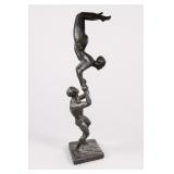 Cast Metal Acrobats Sculpture